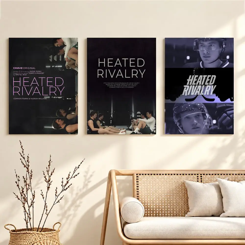 Classic Ice Hockey Sports H-Heated Rivalry Poster Artwork Self Adhesive Indoor Wall Hanging Room Decor Gift