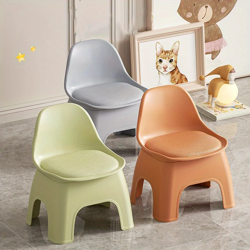 Plastic Circular Stool, Household Chair, Small Stool, Backrest Chair, Sofa, Coffee Table, Low Stool, Modern, Thick, Portable image 3