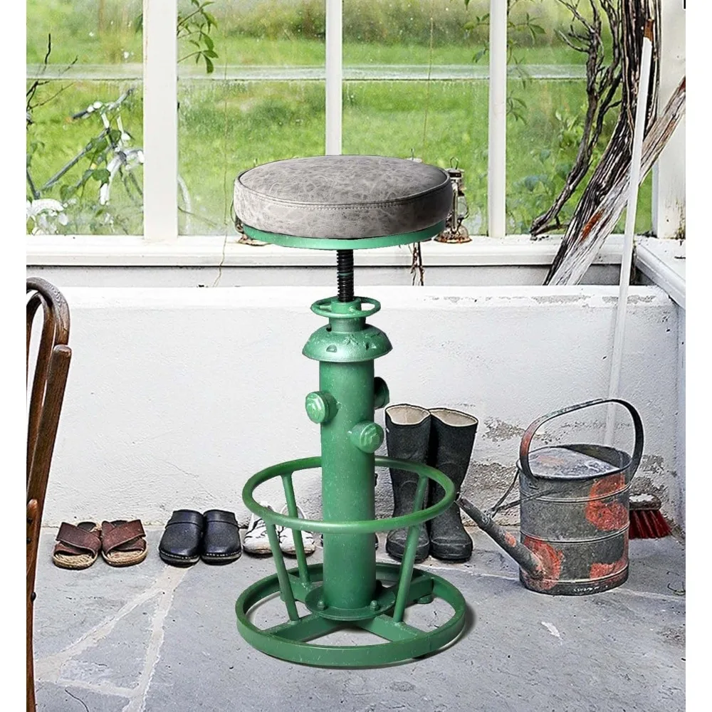 

Topower Antique Industrial Round Bottom Adjustable Height Cafe Coffee Retro Vintage Stylish Water Pipe Design Pub Kitchen Bar St