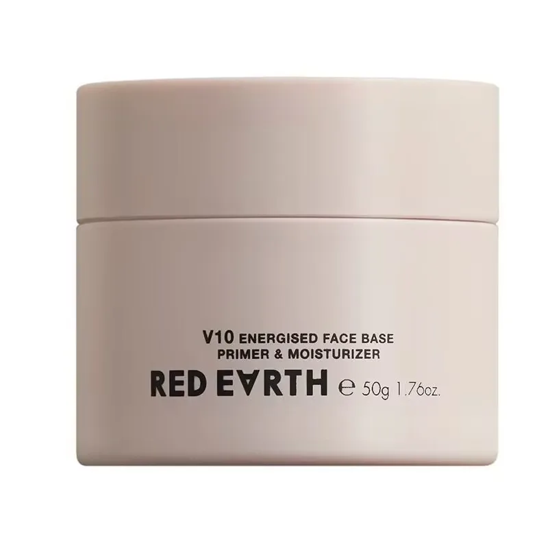 50g tierra roja Base facial energizada Primer crema facial naranja preparación de maquillaje Invisible poros hidratante suavizan