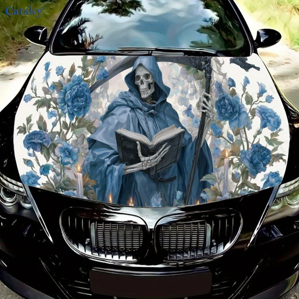 

Knowledgeable skeleton print,car hood stickers,PVC waterproof Self adhesive car hood sticker,car hood decoration protection stic