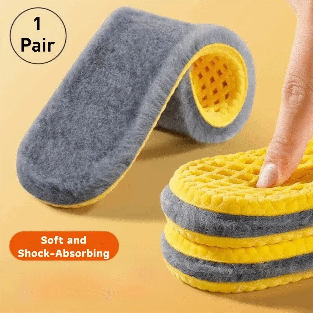 Soft Thicken Cashmere Snow Boots Insoles Self Heated Warm Thermal Shoe Pads Sweat Absorbing Ultra Soft Warm Insoles Women