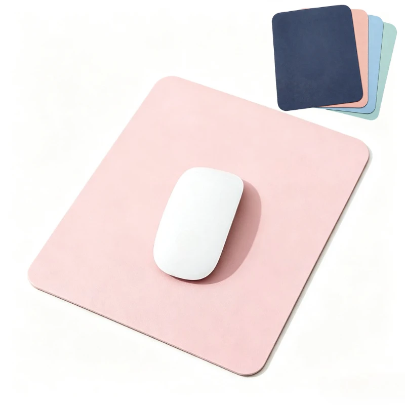 Small Mouse Pad Non-Slip Waterproof Desk Mat, Portable PU Leather Computer Pad for Office Gaming Laptop, Anti-Scratch Mousepad