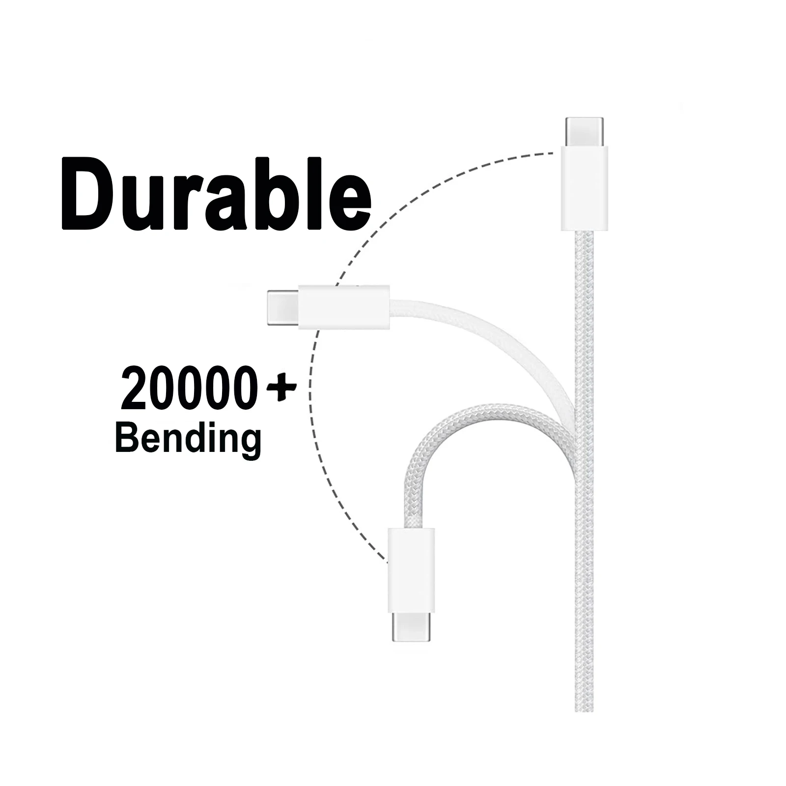 2pcs Type C Fast Charging Braided Cable for iPhone16/15 Pro Max, iPad Pro, Macbook Air Max PD60W, Android and other USB-C Device