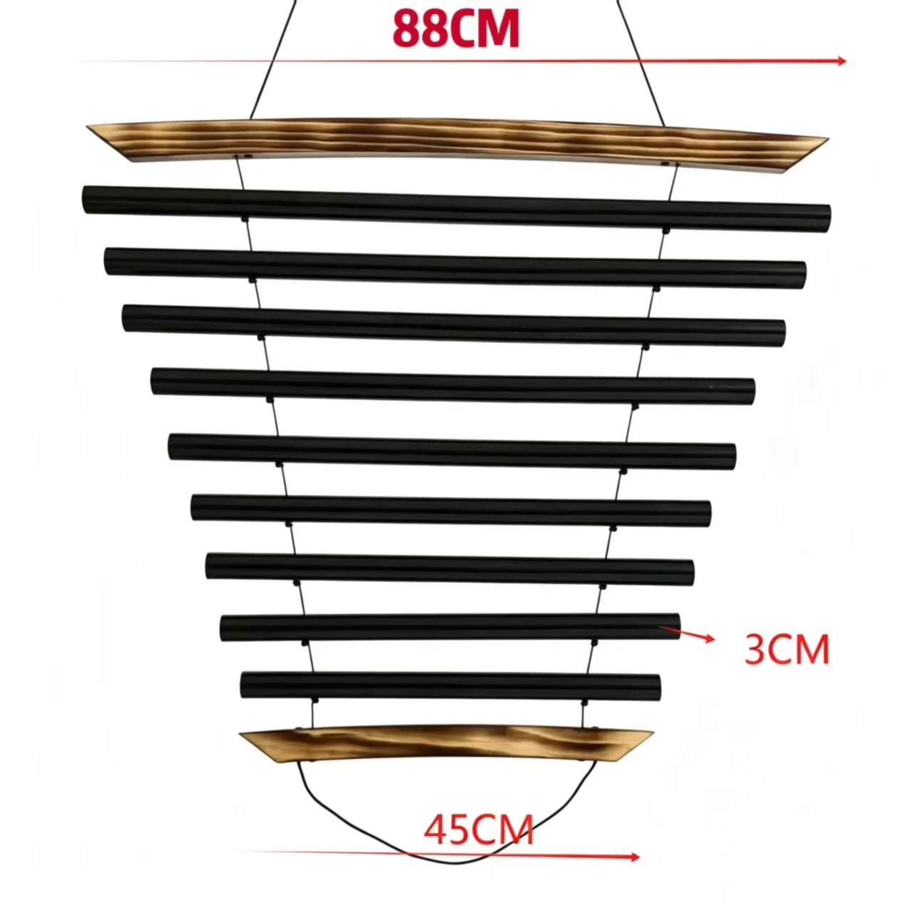 Oversized 9 Tubes Hanging Metal Sound Chime Giant Bar Chime for Sound Healing Yoga Meditation Therapy Percussion Instrument
