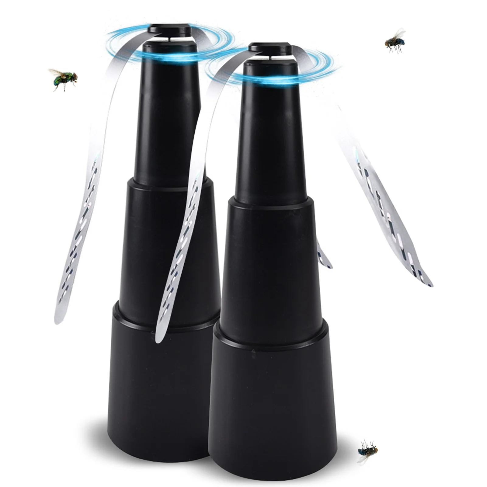 Fly Deterrent Fan for Outside Inside Rechargeable Telescopic Fly Deterrent Fan for Tables Barbecue Events Restaurant Black