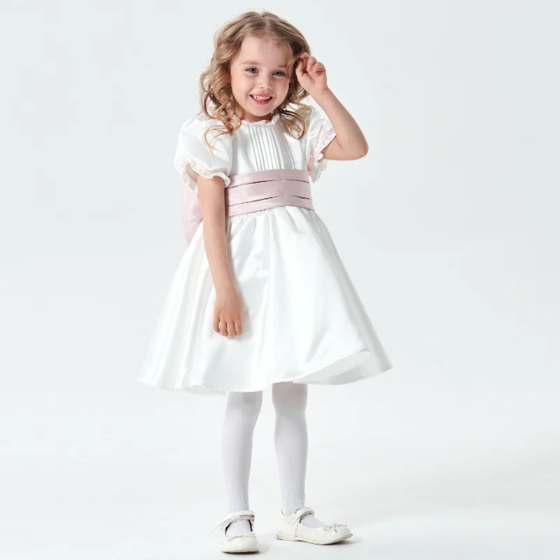 Summer Spanish Lolita Princess Dress With Bow Birthday Baptism Party Gown Children Boutique Dresses For Girls Eid A1116