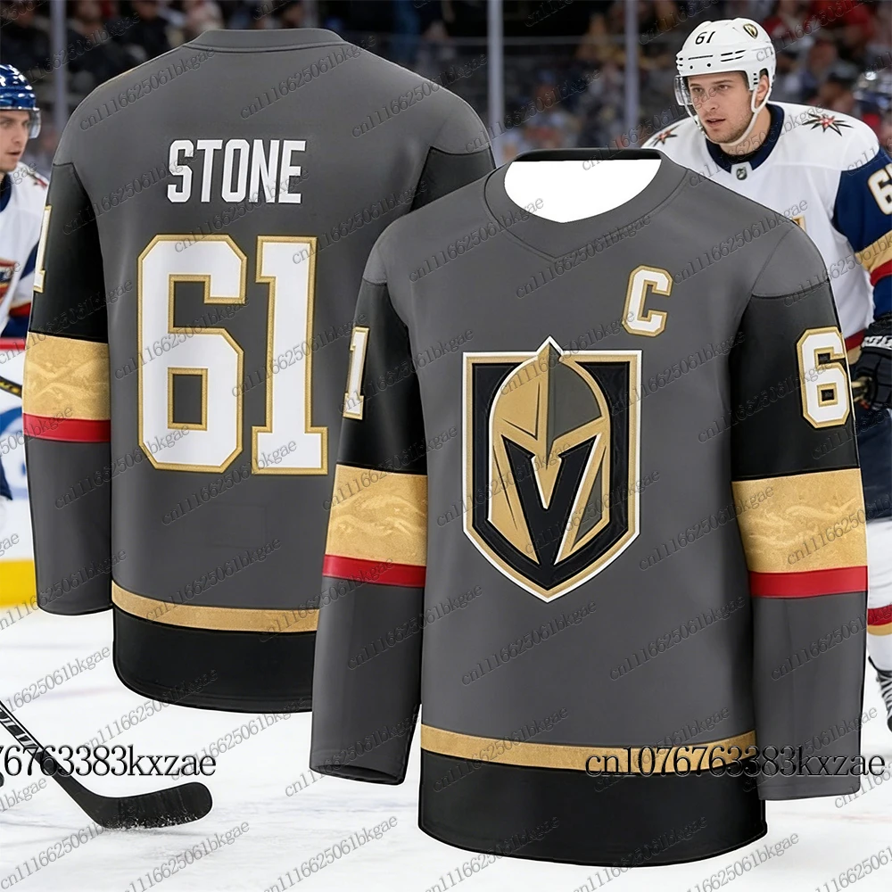 Autumn Winter Hockey Jerseys For Men Vegas Golden Knights Grey Hockey Jerseys Casual Sports T-shirts Parent Child Hockey Jerseys