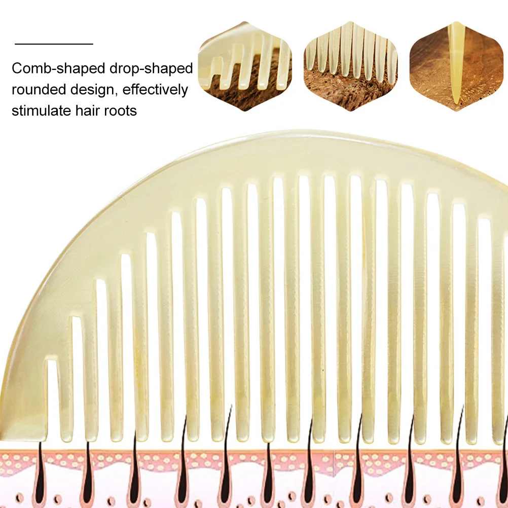 

Natural Horn Comb Anti-Static Hair Styling Comb For Scalp Massage Comfortable Grip Elegant Design Daily Use