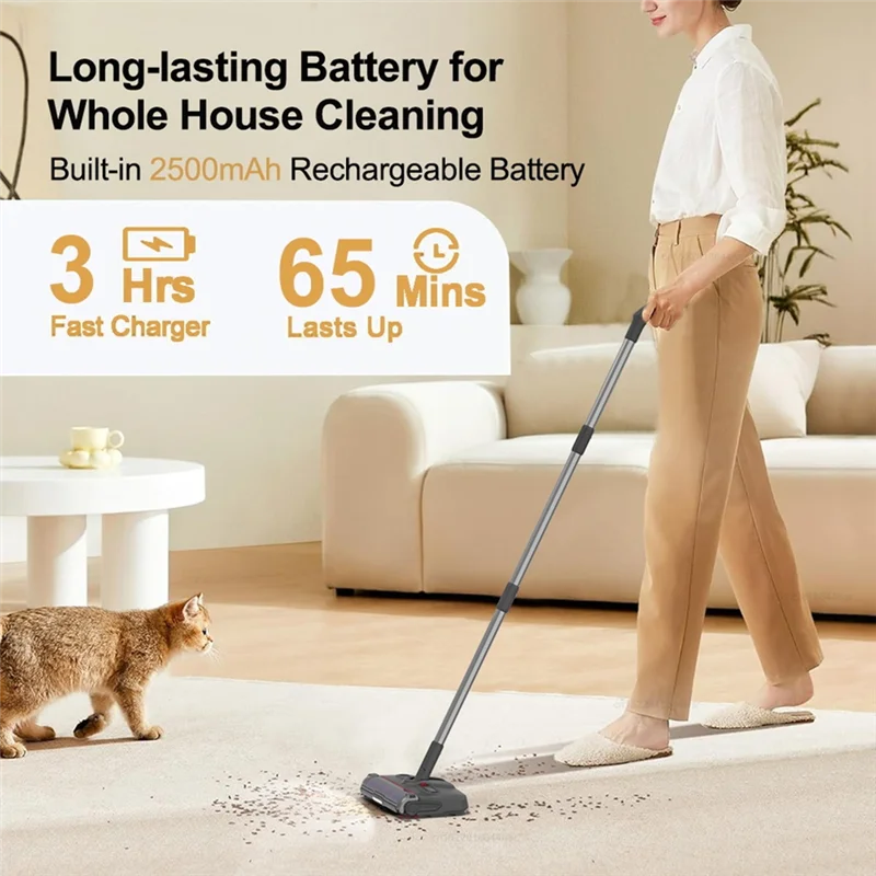 A15Q-Cordless Electric Sweeper & Mop,Rechargeable Handheld Floor Cleaner For Carpets And Hard Floors,Portable And Convenient
