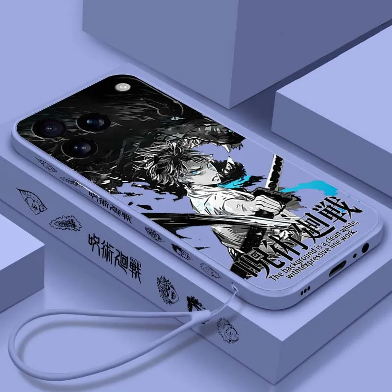 

Satoru Gojo Jujutsu Kaisen Cool Phone Case For Apple iPhone 17 Air 16 16e 15 14 13 12 11 XS Pro Max Plus Liquid Left Rope Cover