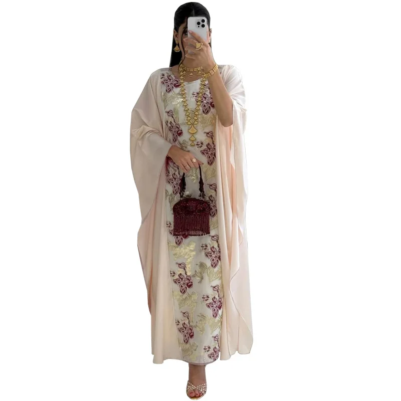 

Muslim Women Embroidery Maxi Dress Eid Djellaba Dubai Abaya Turkey Kaftan Ramadan Islam Jalabiya Femme Musulmane Vestidos Caftan