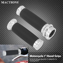 Motorcycle 1'' 25mm Hand Grips Handle Bar Chrome Handlebar For Harley Touring Road Glide FLHT 96-07 Sportster Dyna Softail 95-15