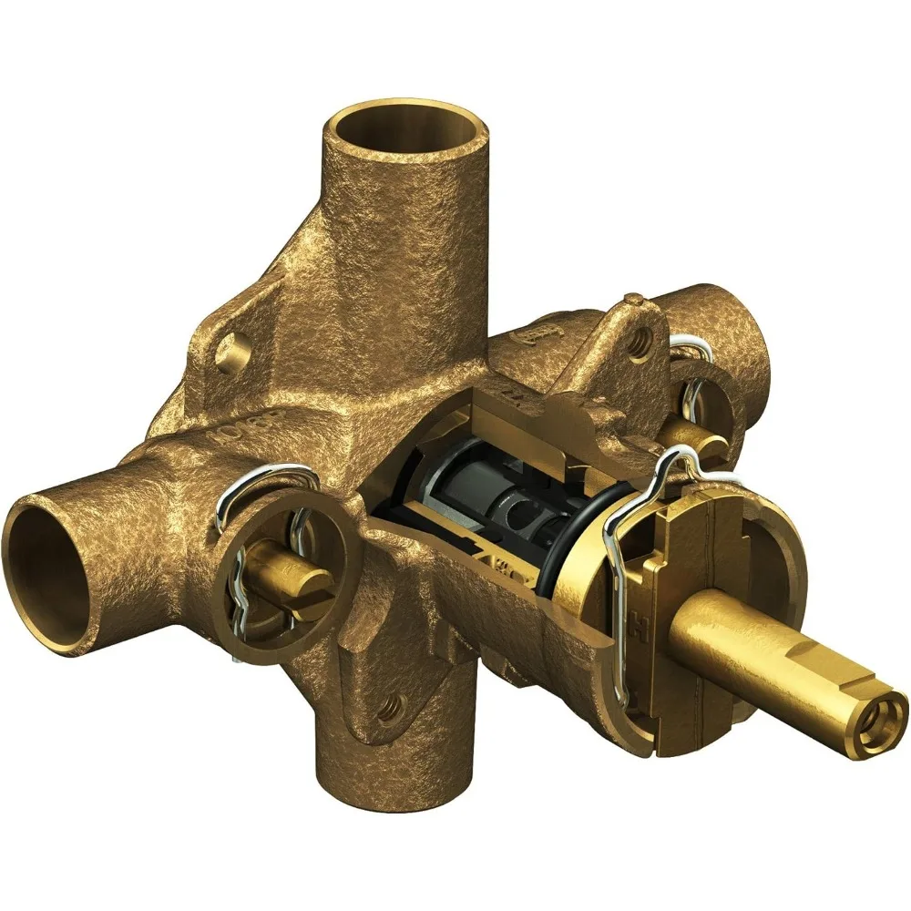 صمام دش موازنة الضغط PosiTemp التجاري من Moen مع وصلات عرق نصف بوصة وتوقف ربع الدوران، موديل 8371HD