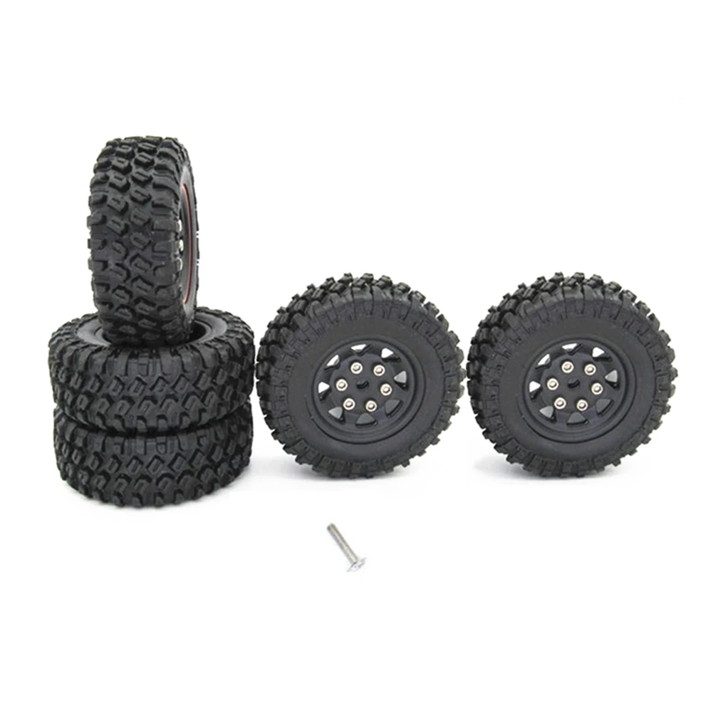 5Pcs Rubber Spare Tires Tyre Wheel Upgrade Accessories for XMYKC01CM JIMNY 1/16 RC Crawler Car Parts