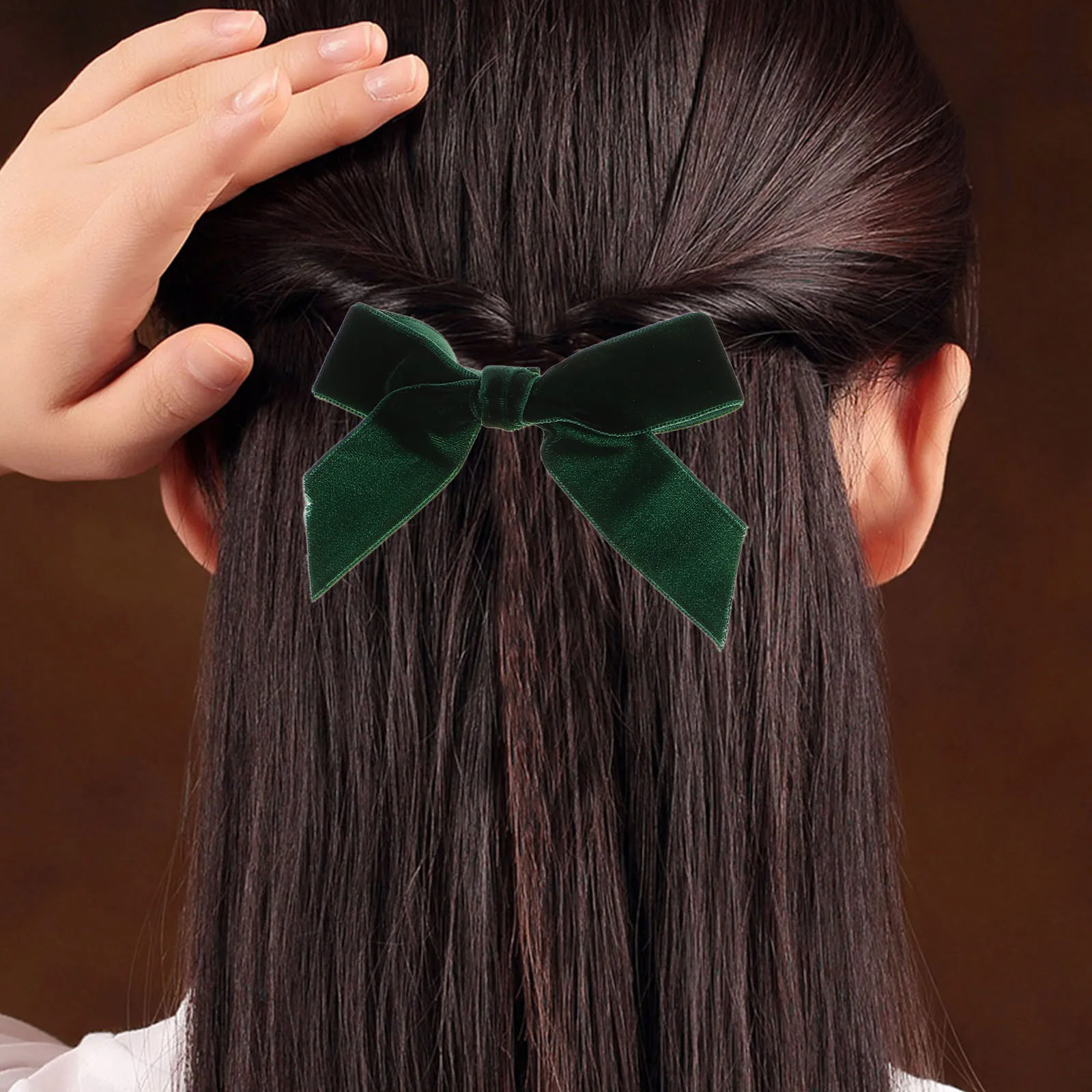 

3 pcs Bow Hair Clips Soft For Women Princess Style Barrettes Party Wedding Holiday Wear Black Red Pink White