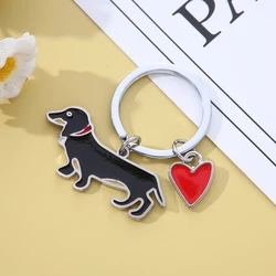 Cute Sausage Dog I love sausage dogs dachshund heart bone mydog heart Keychain Animal Keyring  Jewelry