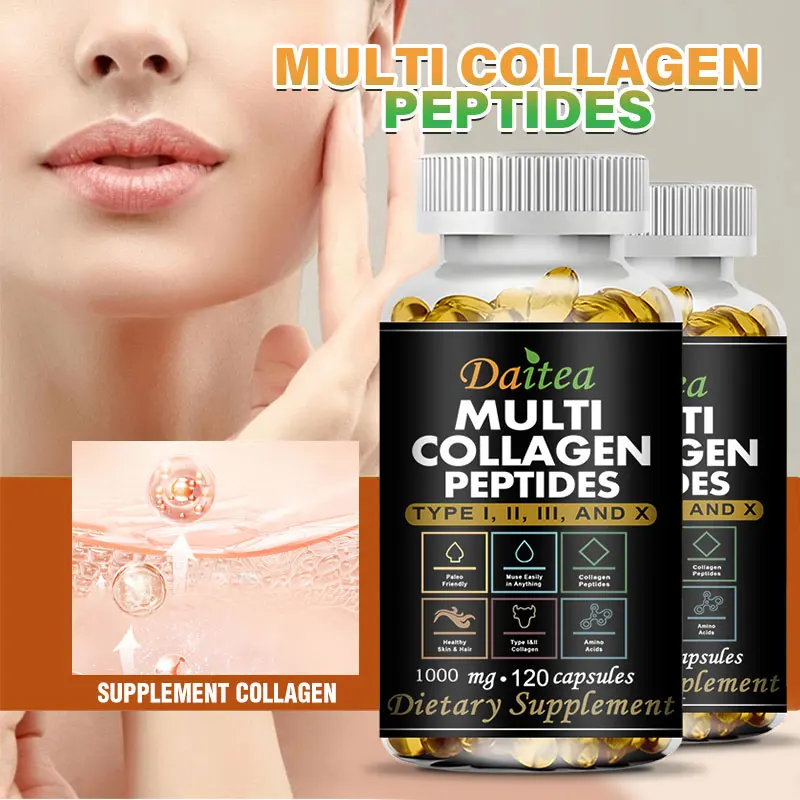 

Multiple Collagen Capsules Support Joint Health, with Types I, II, III, V, and X Collagen, and Care for Skin, Hair, and Nails