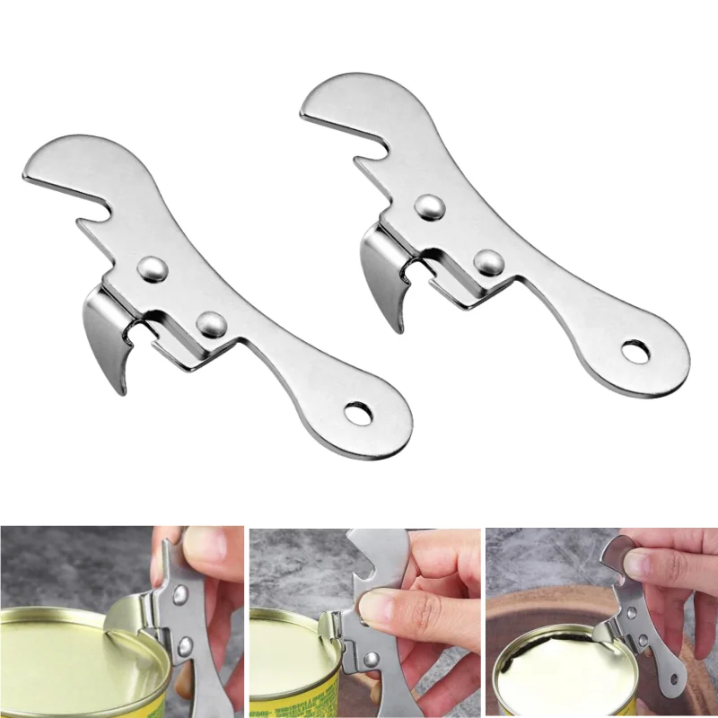 New Multifunction Can Opener Stainless Steel Safety Side Cut Manual Tin Professional Ergonomic Jar Tin Opener Cans Kitchen Tool