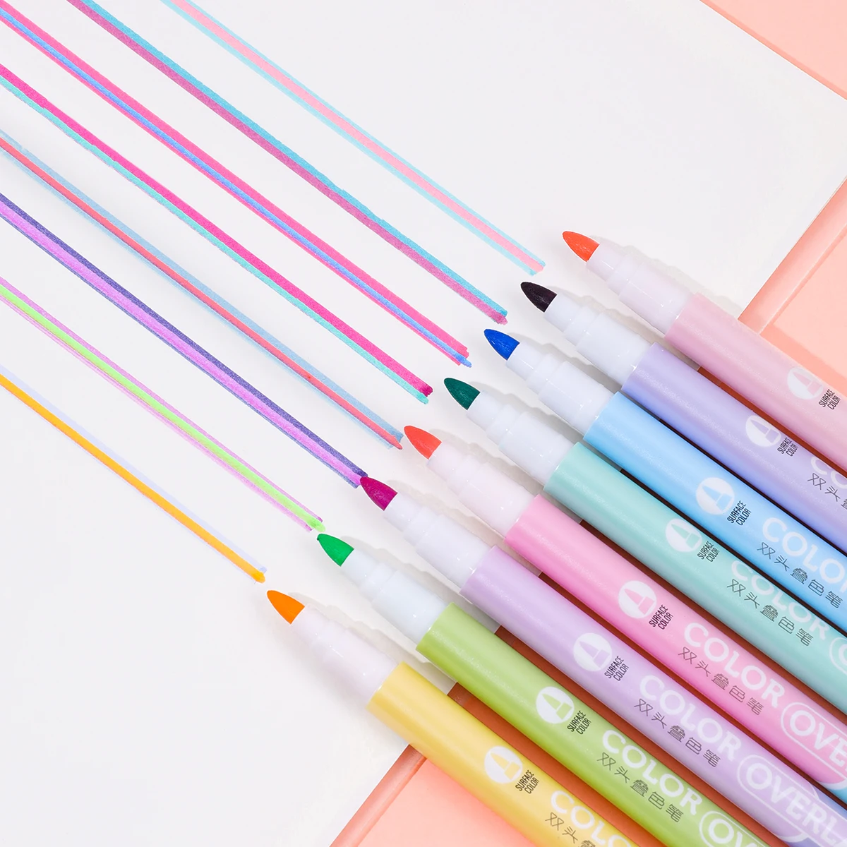 

8pcs Double-ended Magic Color Changing Highlighter Pen Set, Student Diary Scrapbook Painting DIY Making, Classroom and Office