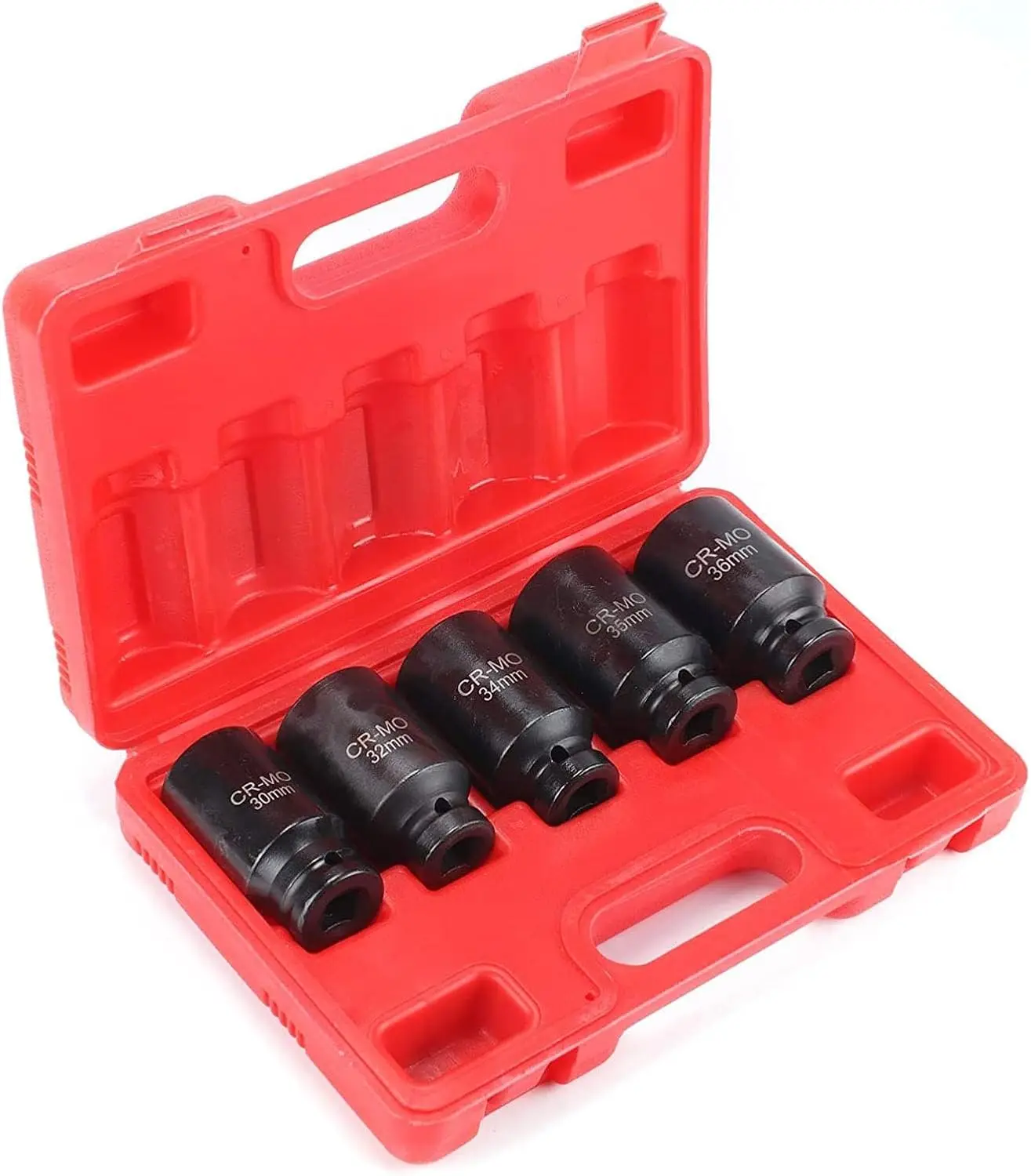 5pcs/12 Point Axle Hub Nut Deep Impact Socket Tool Set 30mm 32mm 34mm 35mm 36mm