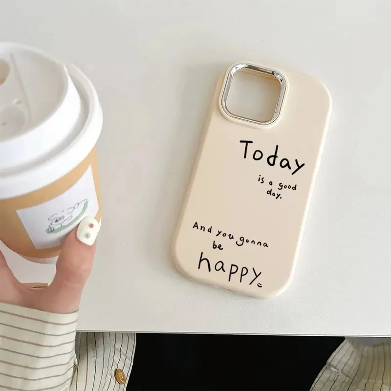 Чехол для телефона Happy Day Slogan для iPhone 17 Pro Max, чехлы для iPhone 16 15 14 13 12 11 XS X XR 7 8 Plus 16E 17 Air, мягкий силиконовый чехол
