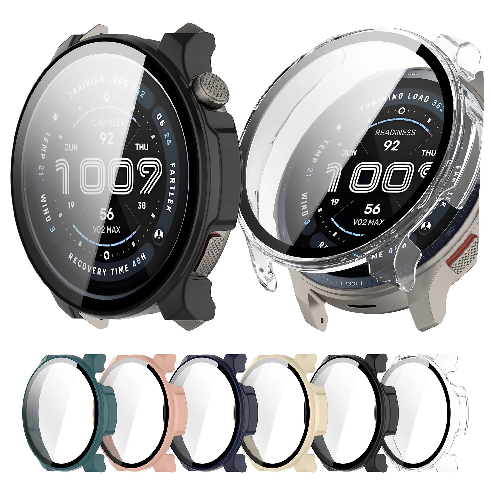 Amazfit Balance 2 PC + Huami Amazfit Balance 용 강화 유리 보호 케이스 전체 화면 보호기 범퍼 커버 액세서리