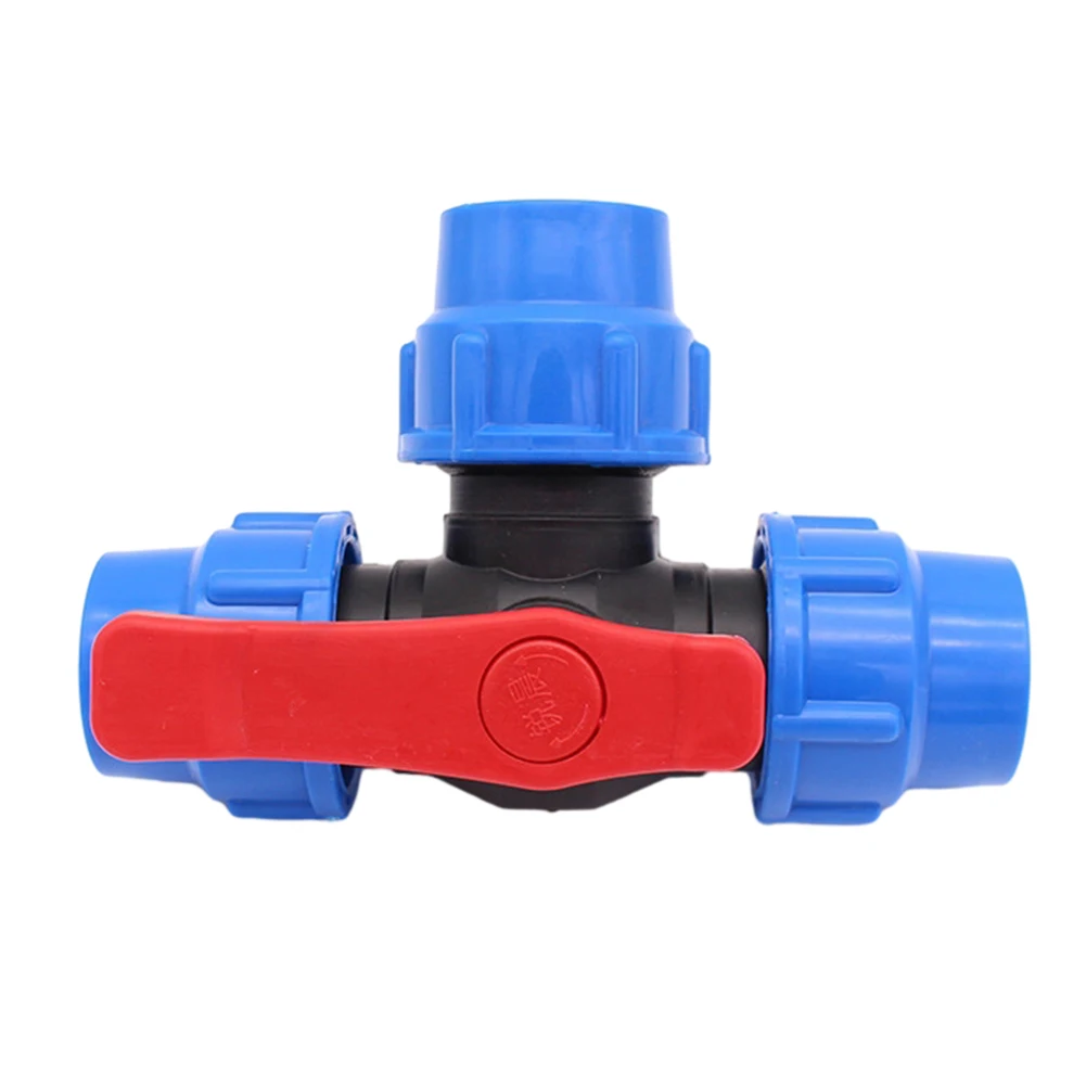 

PE Pipe 3-Way Ball Valve 20mm 25mm 32mm 40mm 50mm Plastic Quick Connect Household Industrial Water Supply Accessories