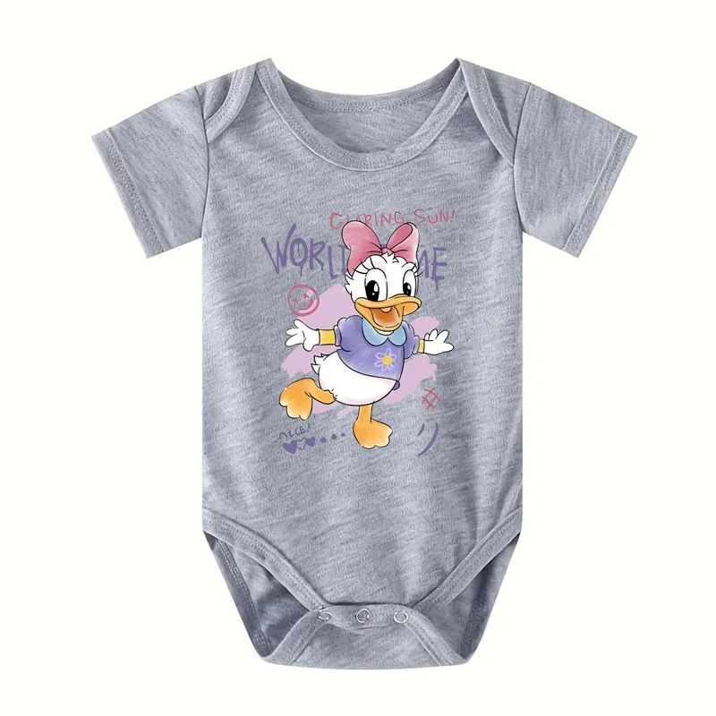Newborn Baby Boys Girls Clothes Cartoon Daisy and Duck Print Disney Baby Romper Baby Jumpsuit Cute Casual Baby Bodysuit view 5