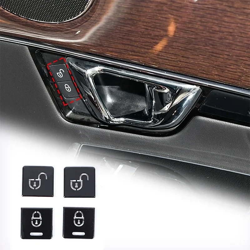 For Jaguar XJ 2010-2019 Stainless Steel Black Car Door lock button sticker Car Interior Accessories