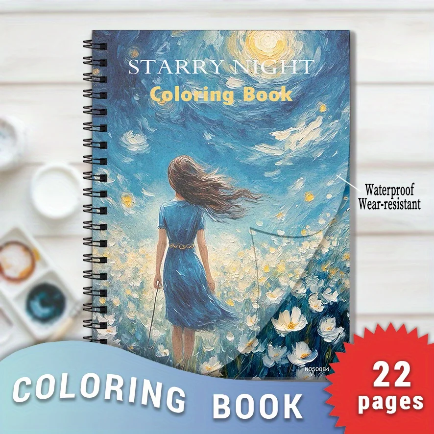 

Adult Van Gogh Coloring Book - 8.3x11.2 Inches 22 Sheets (100gsm) Artistic Masterpiece Designs for Stress Relief And Relaxation
