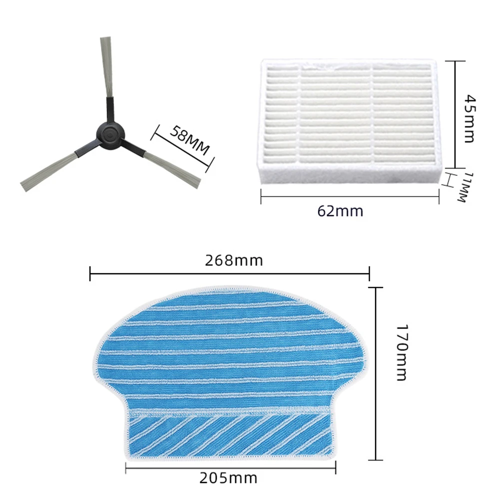 Side Brushes & Filter For MyGenie X990,ZX1000,P1 P2 P3 Robot Vacuum Cleaner Replacement Robot Sweeper Spare Part