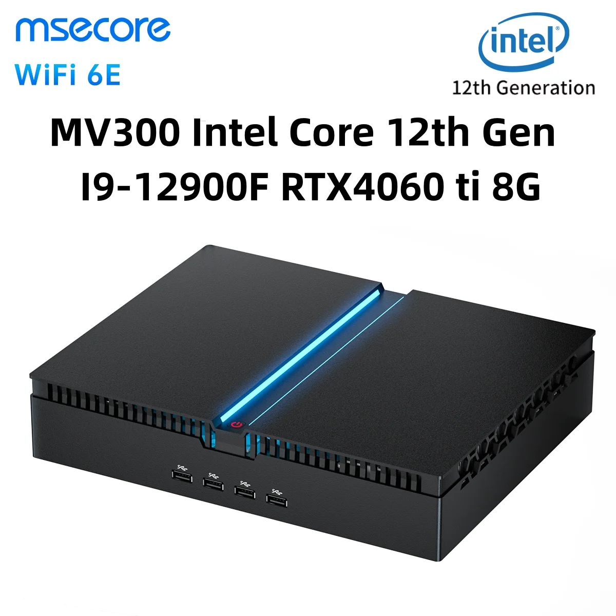 Msecore MV300 Intel Core I9-12900F RTX4060Ti بطاقة الرسومات كمبيوتر صغير ويندوز 11 كمبيوتر مكتبي للألعاب DDR5 كمبيوتر مكتبي WiFi6E BT5.3