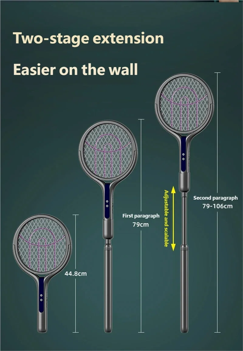 Retractable Electric Mosquito Light And UV Light Retractable 106 cm Secure Physical Killer Rechargeable Wall Mount Seamlessly