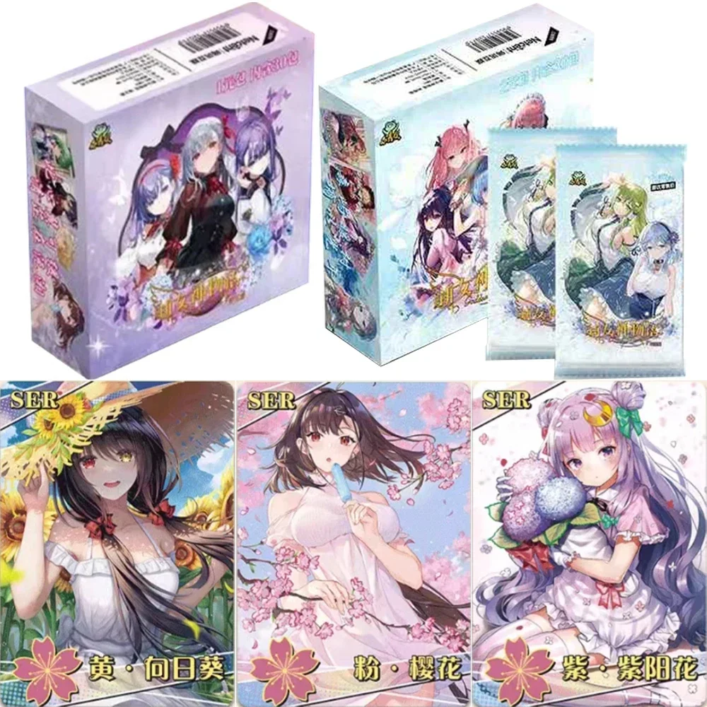 New Goddess Story Card Qingzhi Chapter Exquisite Painting Style Flash Card Anime Character Collection Card Toys Gifts