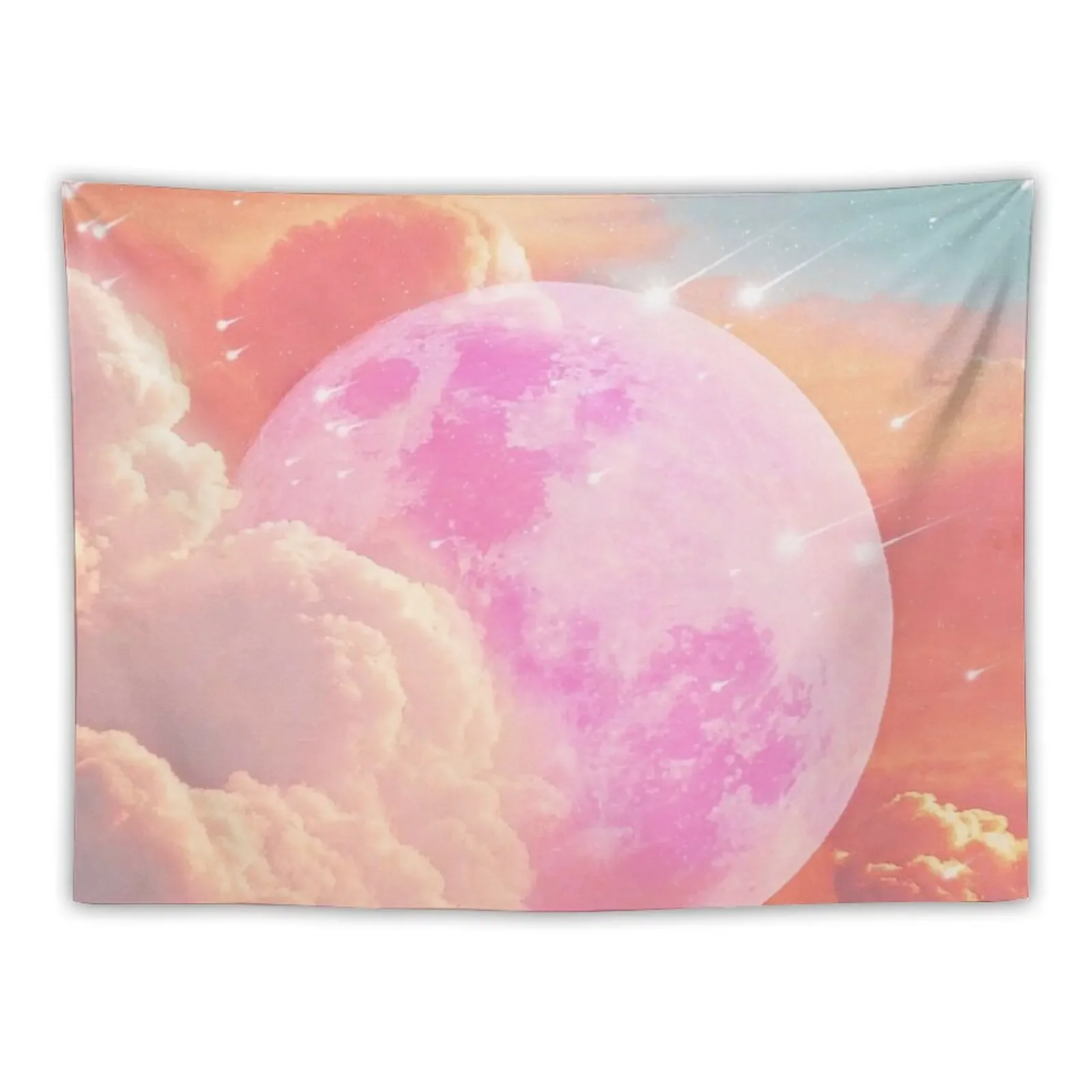 

Pink Moon Landscape Tapestry Bedrooms Decorations Wall Carpet Home Decoration Accessories Aesthetic Decoration Tapestry