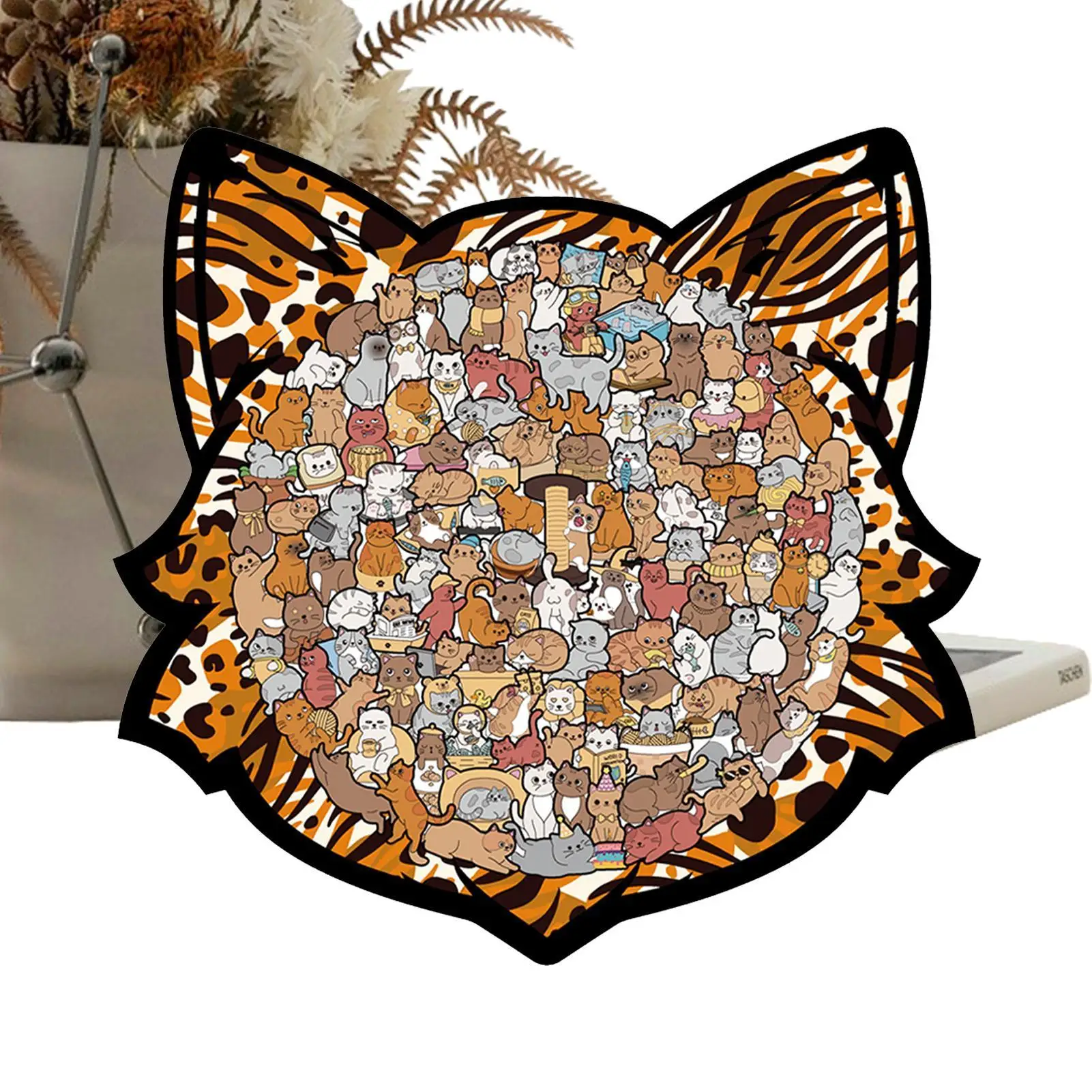 Puzzle in legno a forma di gatto Pezzi unici irregolari di puzzle Gioco Regali di Natale di compleanno per gli amanti dei gatti Decorazioni per la casa