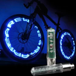 1x Bicycle Valve Light Double Sided Letter 8 Modes Night Ride MTB Bike Tire Nozzle Valve Caps Lamp with Battery Bicycle Light