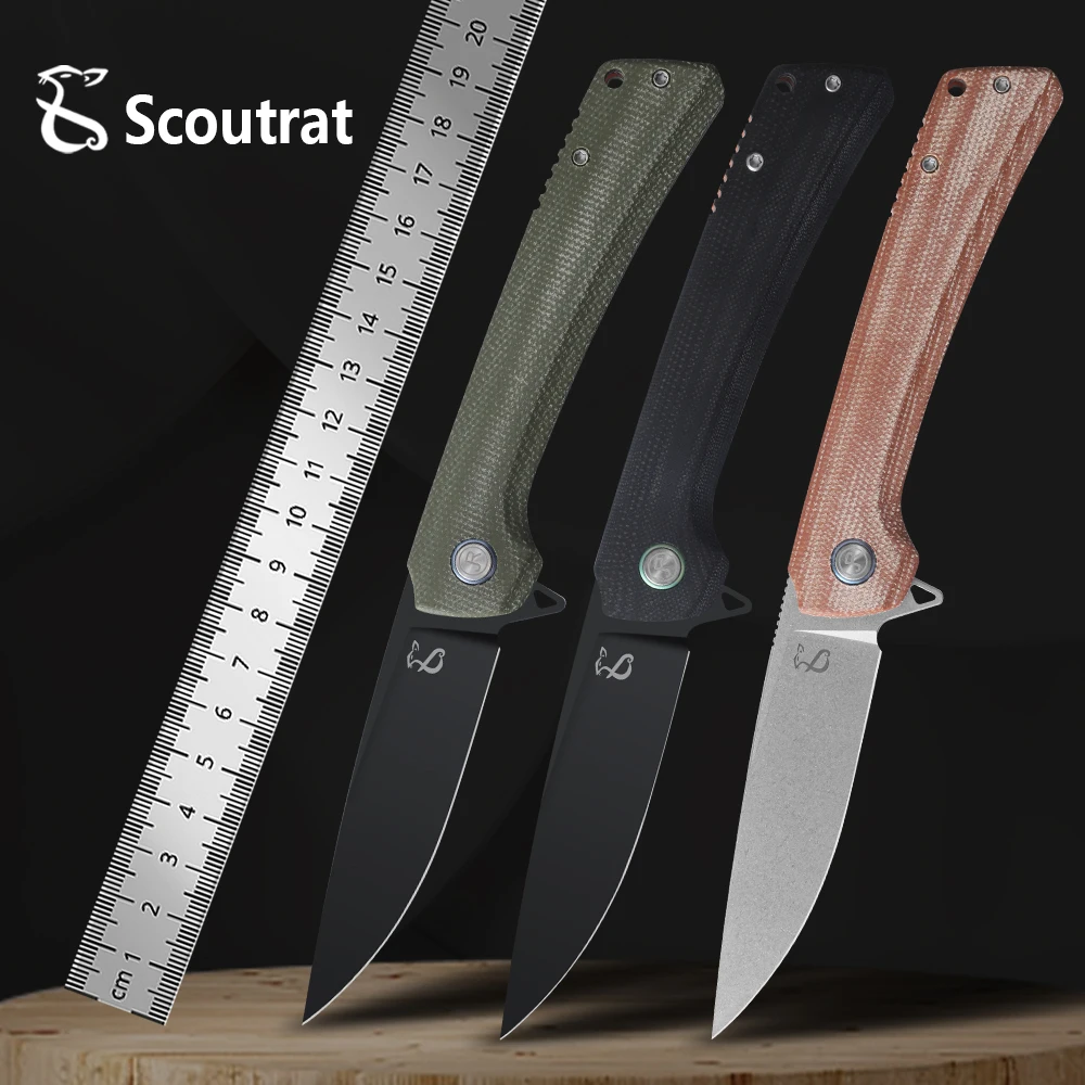 SCOUTRAT folding knife, pocket knife, fishing tool, 14C28N blade knife, jungle survival, outdoor camping hand tool