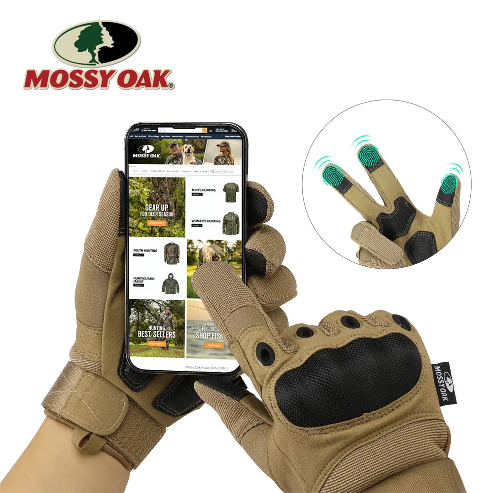 

MOSSY OAK Tactical Gloves Touch screen Military Airsoft Gloves for Hunting Combat Shooting Hiking Camping with Hard Knuckle