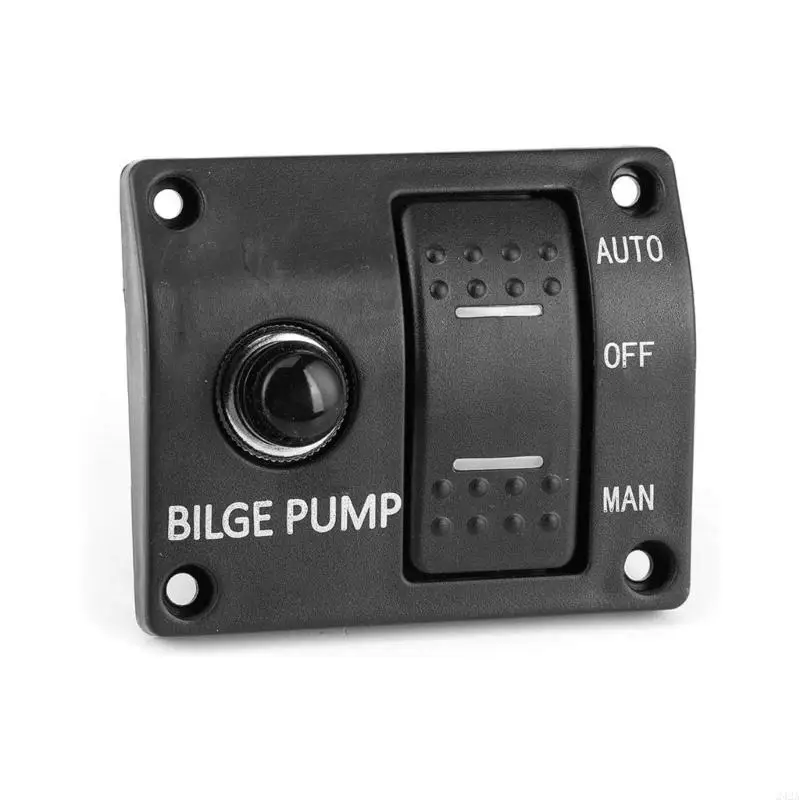 242A Bilge Pump Control Panel 3 Way 12V/24V LED Indicator Marine Switch Panel Circuit Breaker Panel Quick Installation