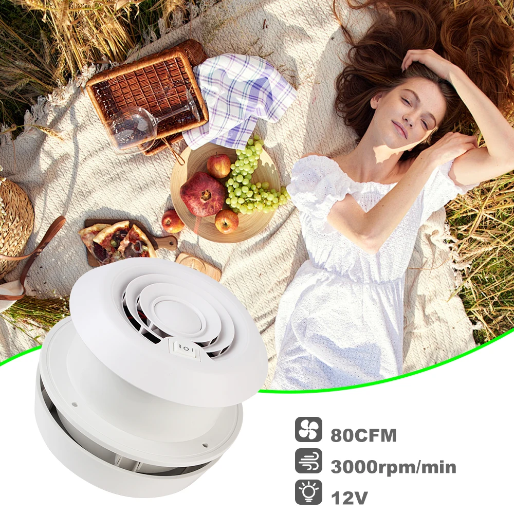 Side Air Outlet Strong Wind Ventilation Exhaust Fans For Rv Trailer Caravan Camper Accessories 12V Car Silent Fan Car Styling