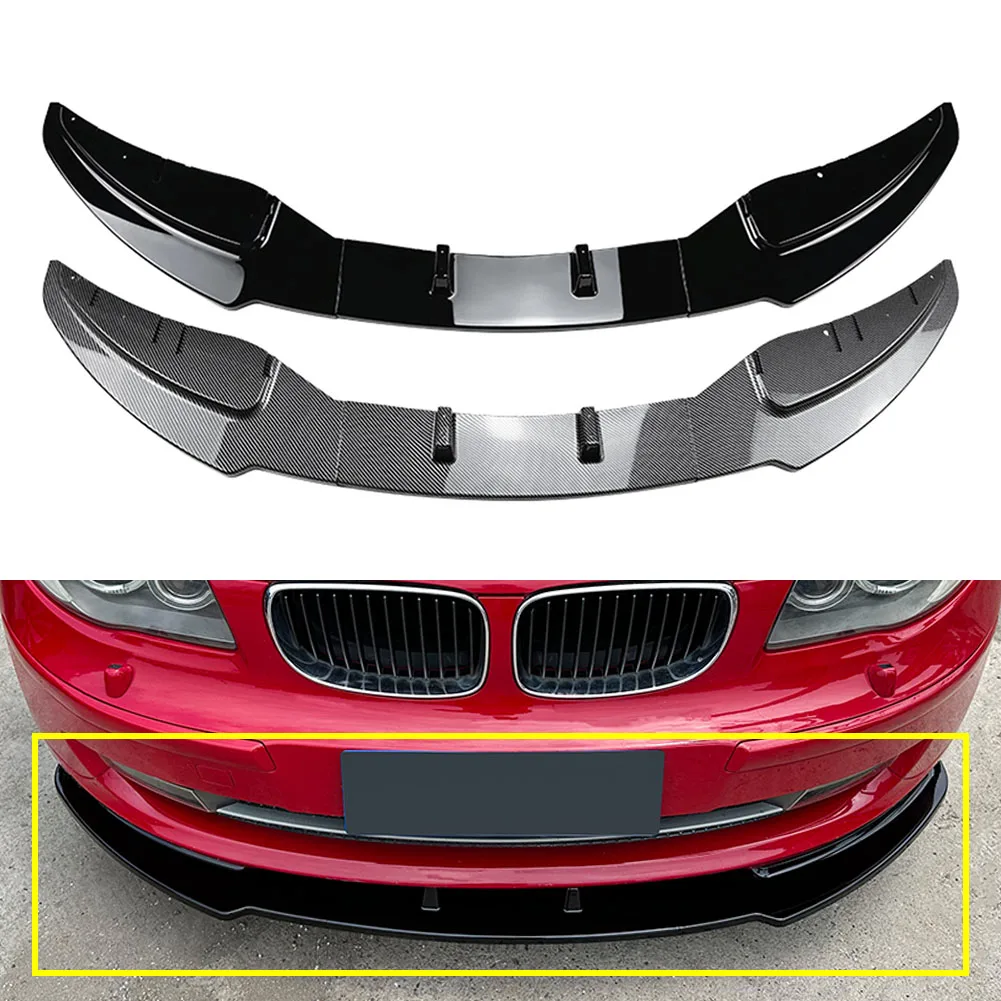 3Pcs Car Front Bumper Lip Splitter Spoiler Trim For BMW 1 Series E81 E82 E87 E88 LCI Standard Version 2008 2009 2010 2011