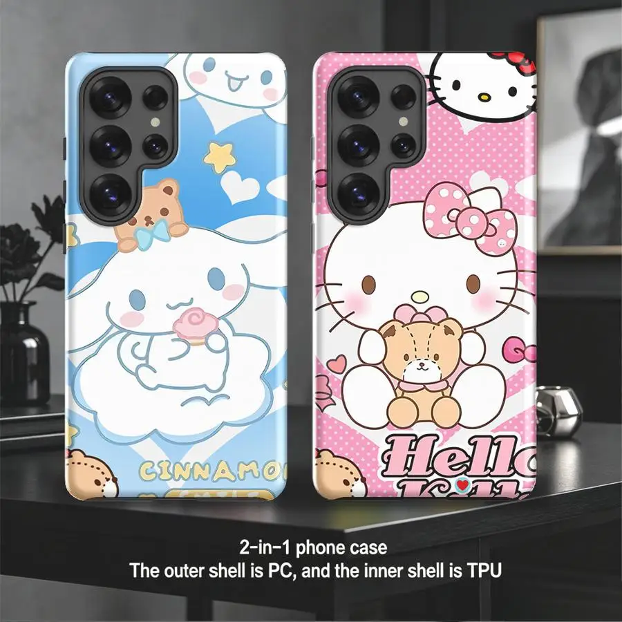 Phone Case for Samsung Galaxy S26 S24 Ultra A56 S23Ultra S25Ultra A16 A26 S23 S20 FE A36 Soft Cover Capa Anime Girl Hello Kitty