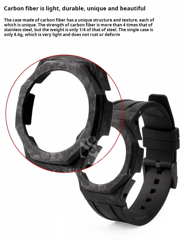 카시오 G-SHOCK GA-2100 2110 B2100 GM-2100 시계용 모드 키트 카본 케이스 + FKM 불소고무 스트랩 남성용 개조 교체 액세서리