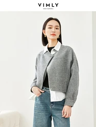 Vimly Wool & Blend Coats Casual Cropped Jacket Stand Collar Qulited Jackets for Woman 2023 Autumn Winter Women's Outerwear M5335