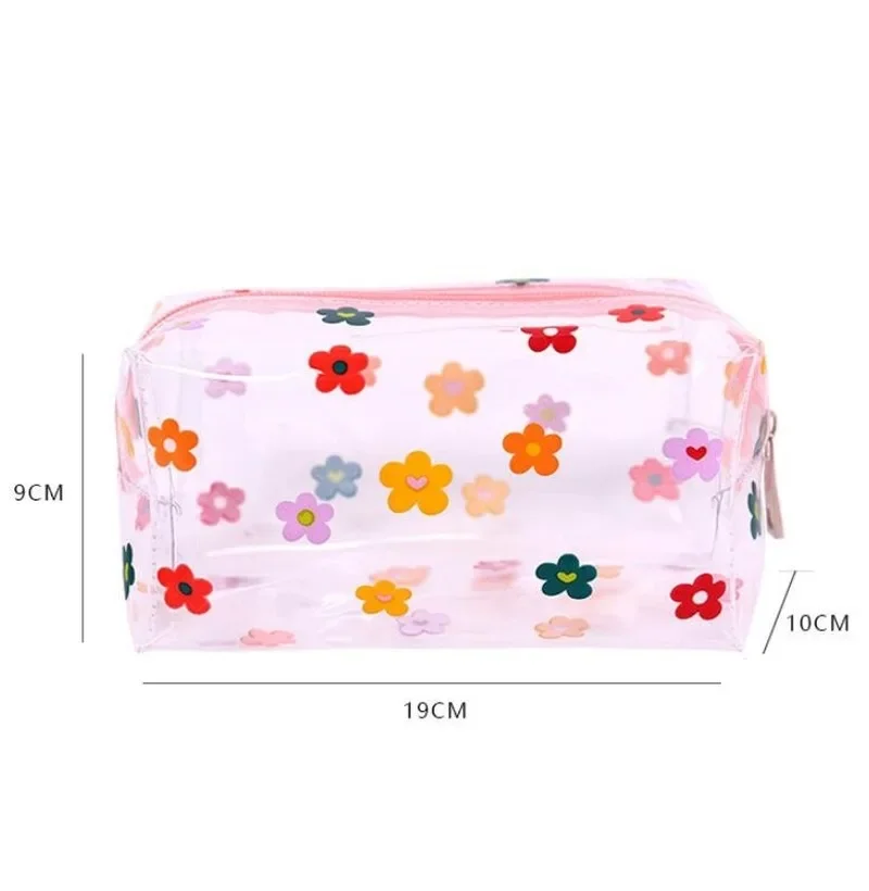 1Pcs Transparent Plastic Box School Lovely Pencil Case Pen Holder Bag Pouch Painting Brush Pens Storage Case New Gift Stationery