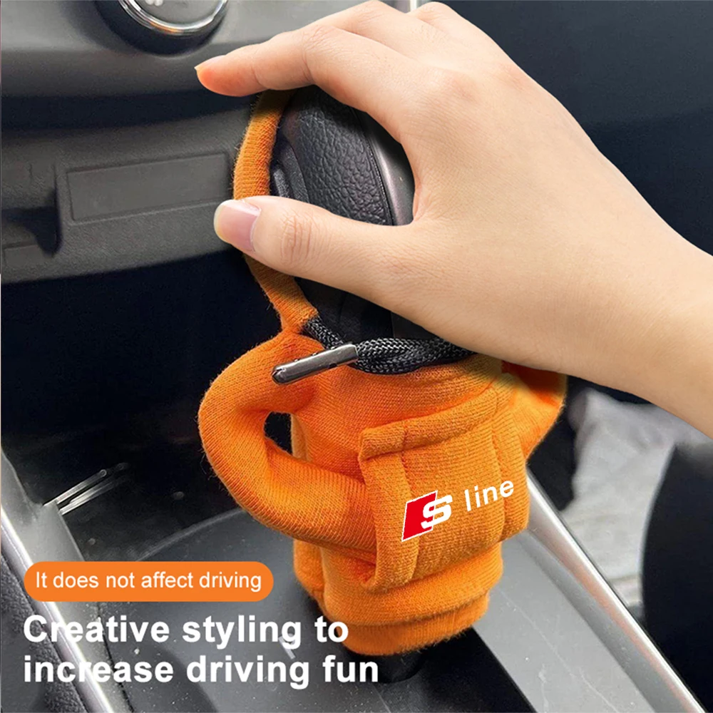 Car Shift Lever Handle Kit Auto Gear Shift Washable Hoodie Cover Decoration for Audi  Sline A3 8P 8L 8V A4 B8 B6 B7 B9 A6 C6 C7