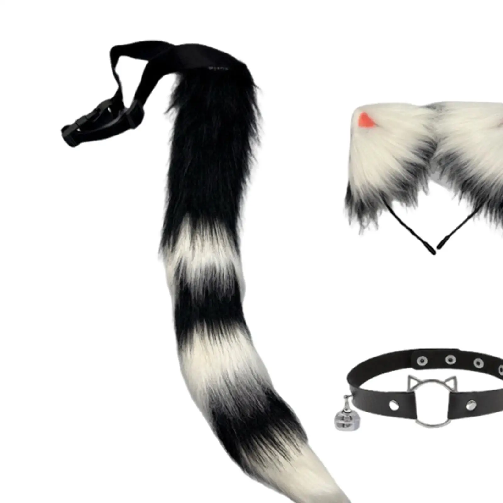 猫のキツネの耳と尻尾のセット ロールプレイ用写真小道具 仮面舞踏会 誕生日用