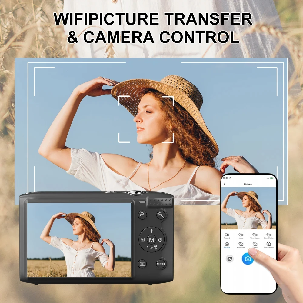 كاميرا رقمية 5K 2.8 بوصة HD كاميرات قابلة للشحن مع كاميرا تسجيل فيديو عتيقة 16x تكبير 72 ميجابكسل كاميرات للمراهقين البالغين المبتدئين